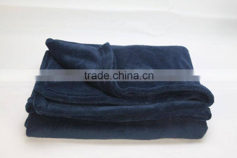 Super soft luxury microfiber fleece blanket for airplane and travel