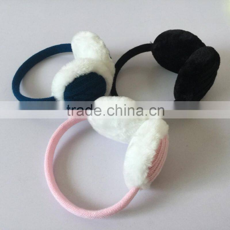 New Arrival unisex geometric pattern earmuffs for Autumn Winter Adjustable knitting Earmuffs