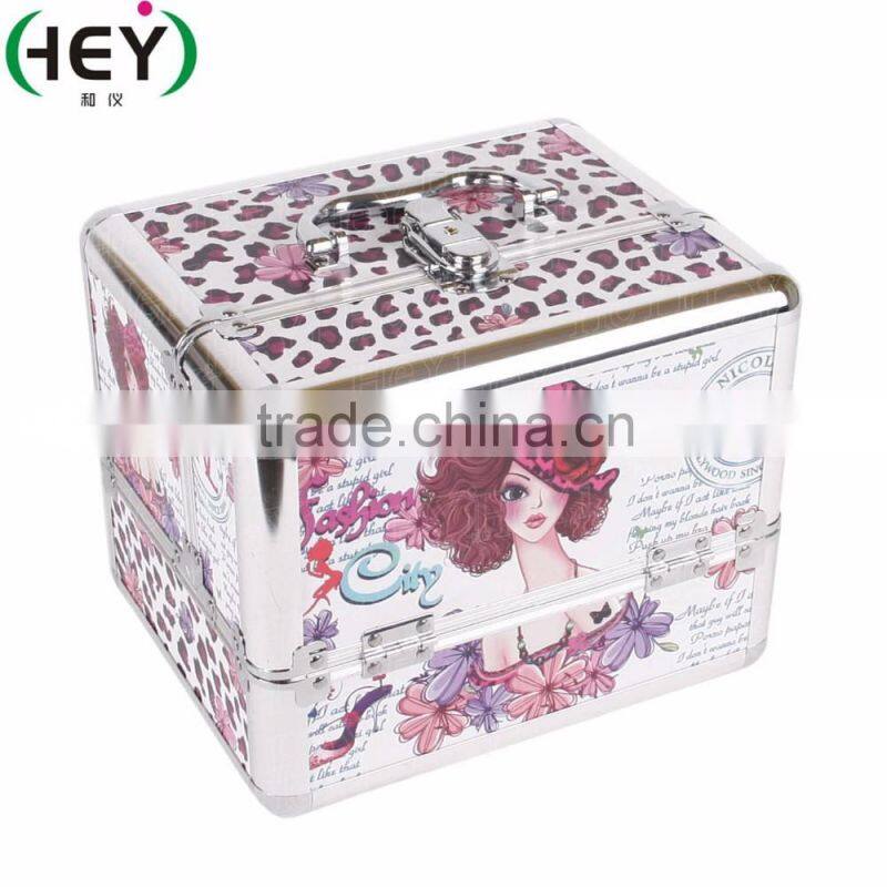 Fashion Aluminium Frame Leopard-print Portray Makeup Case