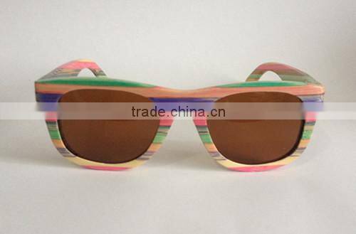 Pure manual coloured bamboo sun glasses Retro polarized sunglasses