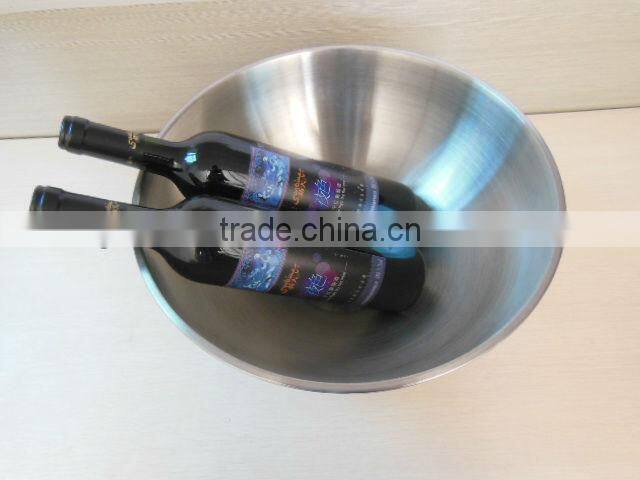 Hot sale Stainless steel champagne bowl, single wall designed ice bucket for wine