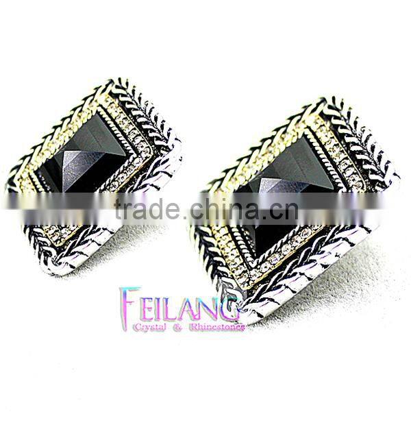 Borders Alloy Earrings Set In Black Jewelry Crystal Drop Earrings