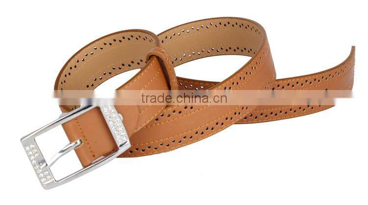 Rhinestone Pin Buckle OEM Female Leather Belt SWF-15062929