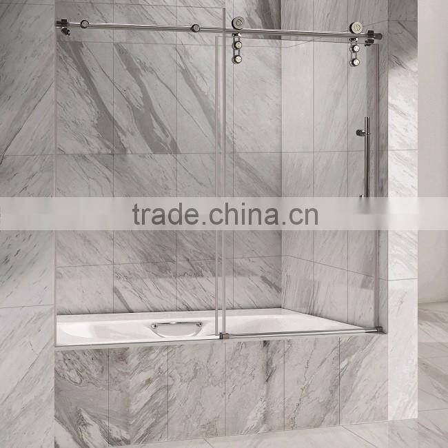 Nice Design Stainless Steel Frameless Sliding Glass Shower Door Bathtub Door Screen Manufacturer