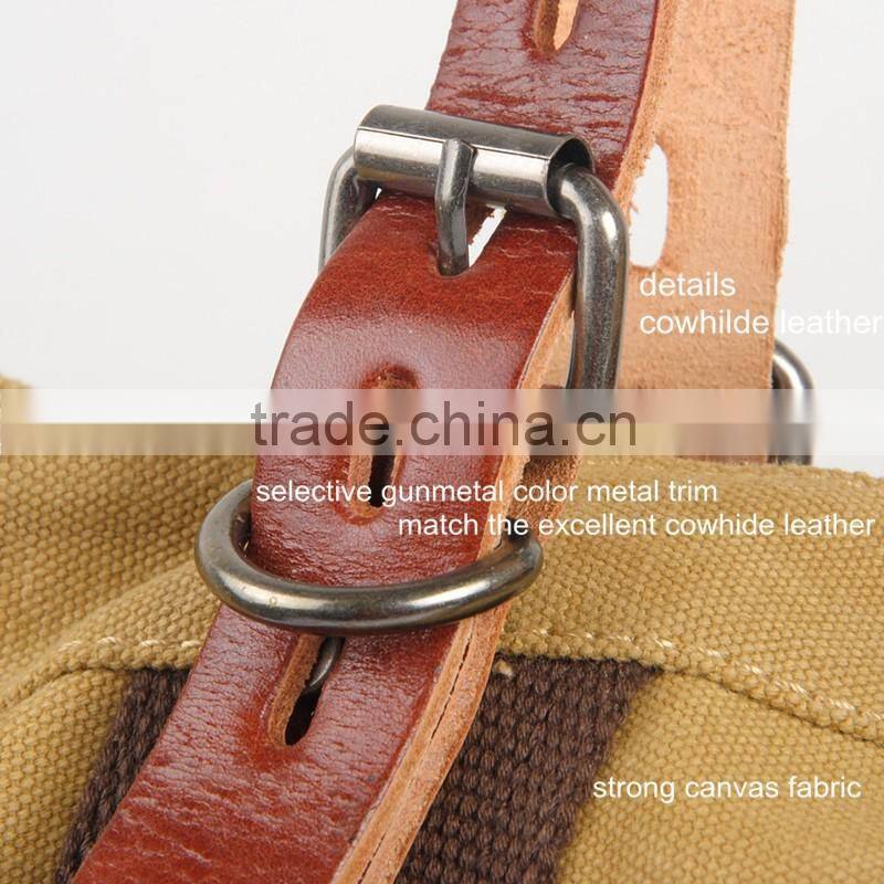 Wholesale alibaba super canvas shopping bag beach tote bag with leather trim and leather handle