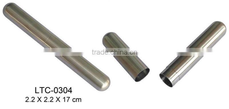 custom stainless steel cigar tube wholesale smoking gift set travel cigar tube