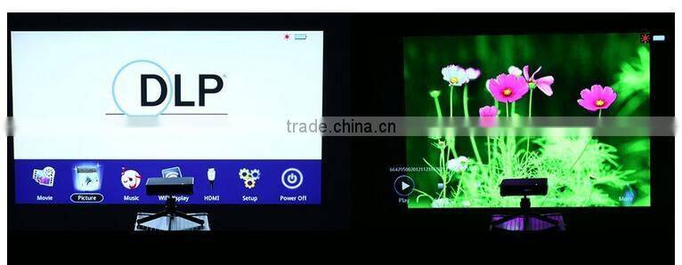 Digital Projector DLP Style Mini Projector with Built-in Battery Support Smartphone