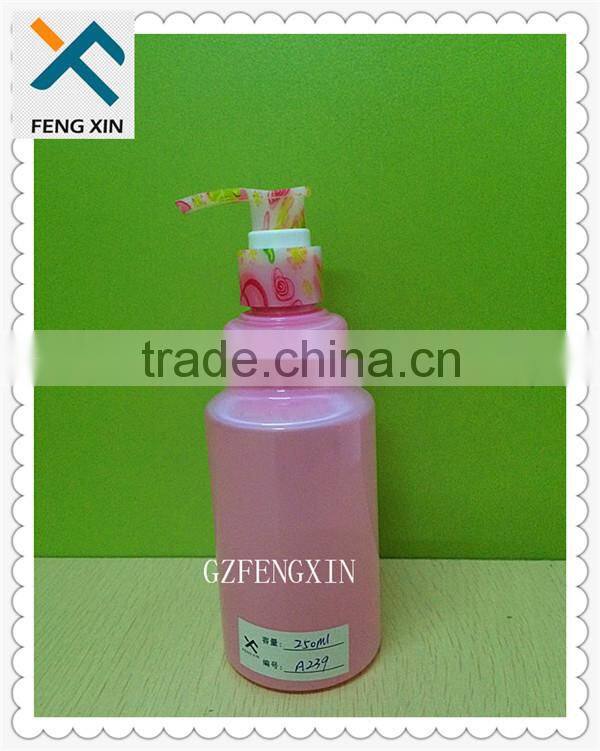 250ml Pink Lovely High quality Empty PET Plastic Packaging Bottle Designer bottle