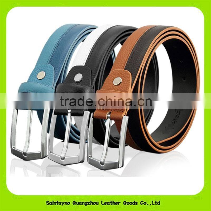 16248 Wholesale leather belt straps buckle genuine leather mens business belt