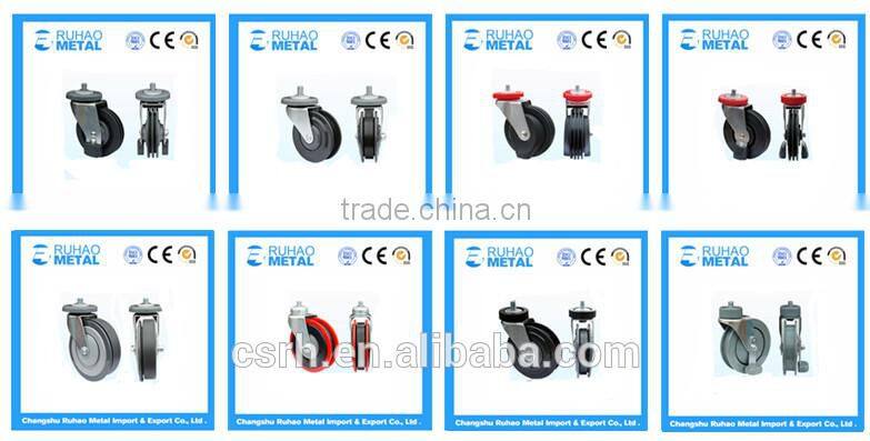 RH-STC4E-02 high quality TPU casters supplier 4'' double elevator wheels