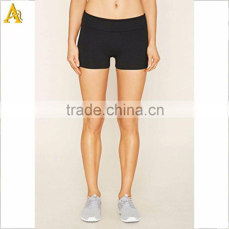 Custom plain women gym training spandex shorts