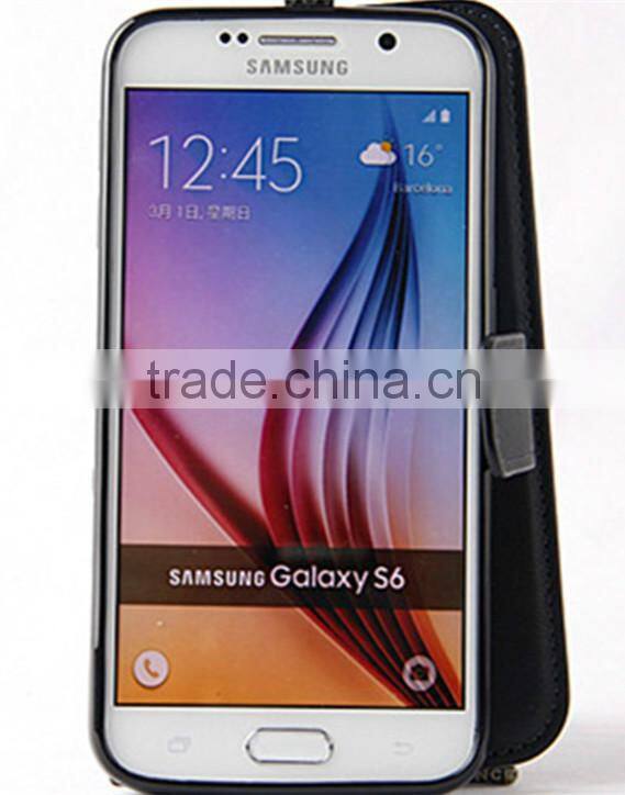 Good quality durable leather flip case for Samsung galaxy S6