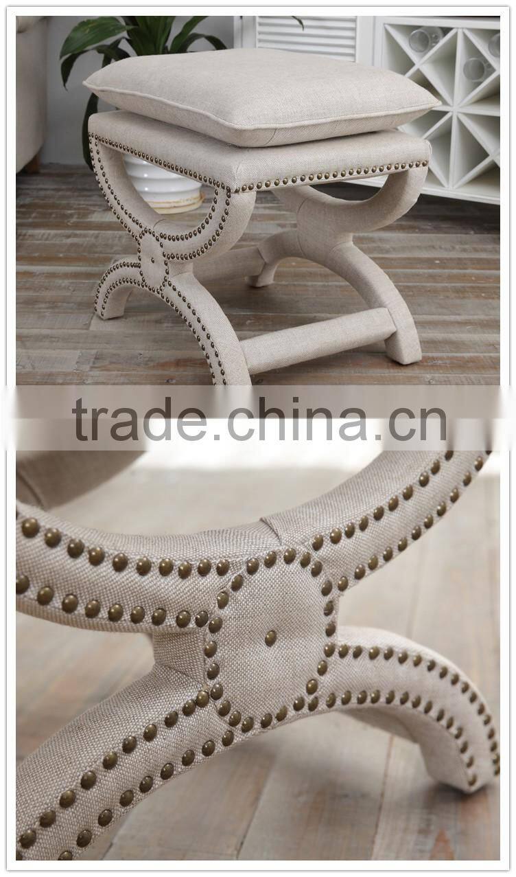 factory price good quality natural small wood ottoman