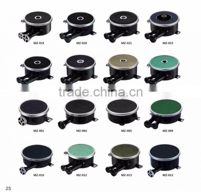 110-200mm diameter customized ring-shaped double pipe black enamelled catalytic ceramic infrared gas range burner