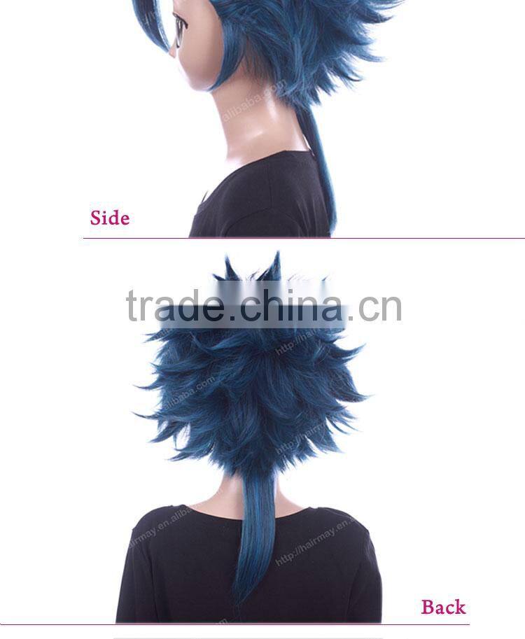 Special price japanese blue cosplay short men cosplay wig