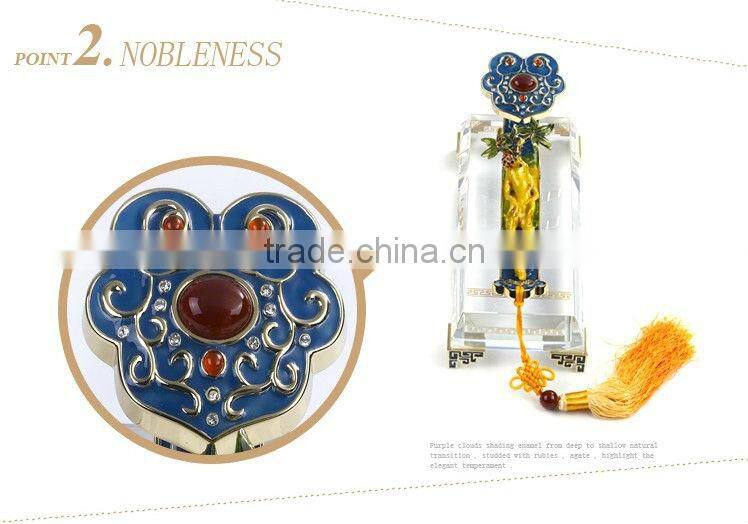 RORO Chinese Traditional Wishful Life Ruyi ginseng enamel crystal decorative article for home decoration