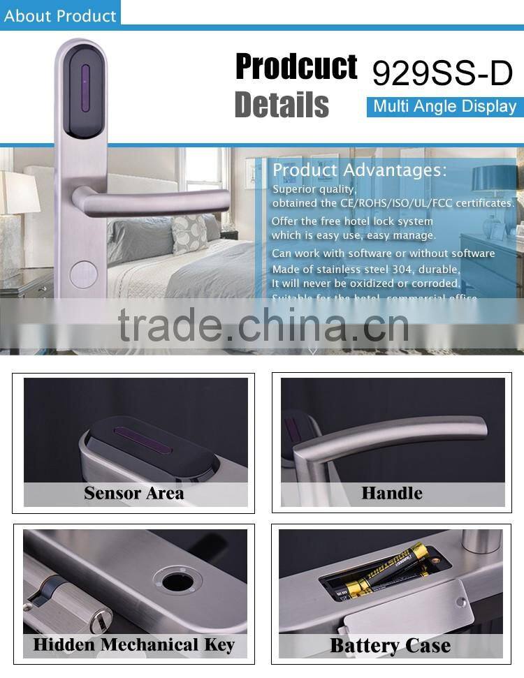 best price stainless steel 304 electronic hotel lock with free software