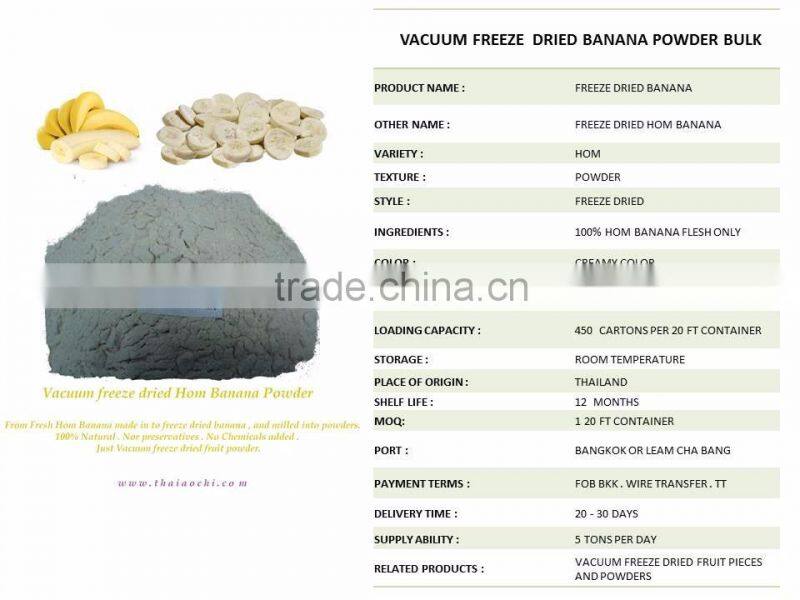 Vacuum Freeze Dried Banana Powder