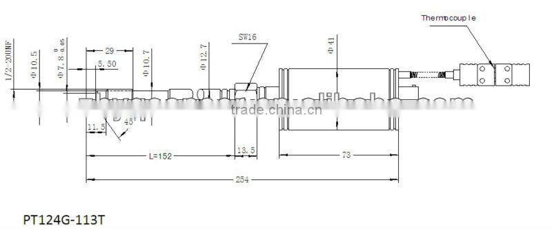 oil filled 3.33mV/V rigid melt pressure transducer with thermocouple