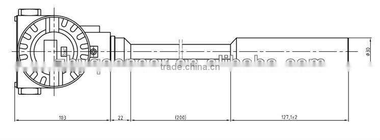 4-20mA insert type water level sensor with local display