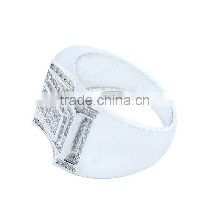 Wholesale micro pave zircon 925 silver high quality men ring