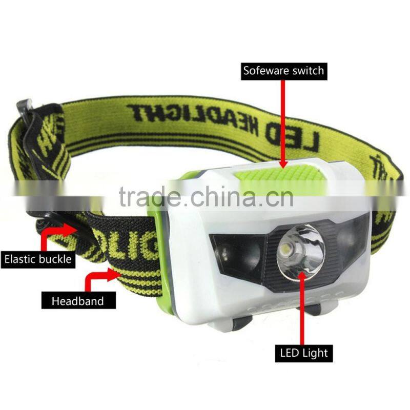 Mini 4 Mode Waterproof 200 Lumen R3 2 LED Flashlight Super Bright Headlight Headlamp Torch Lanterna with Headband