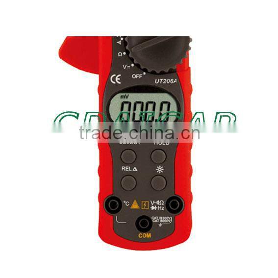 UNI-T UT206A Clamp LCD Digital Multimeter AC DC Volt Amp Meter Ohm Hz Tester