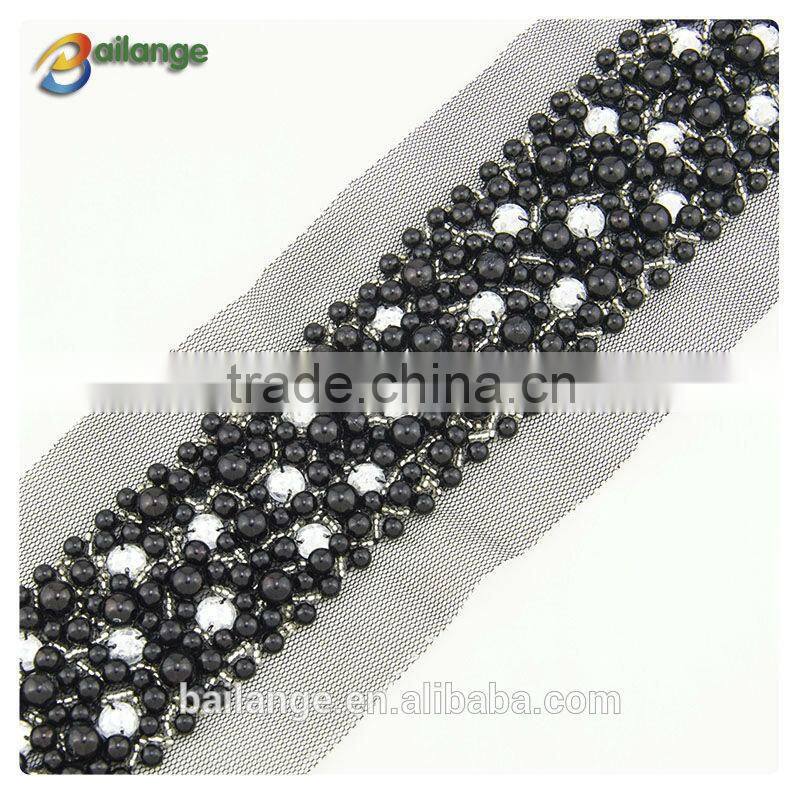 2015 new products handmade crystal beaded fringe trimmings for cushions