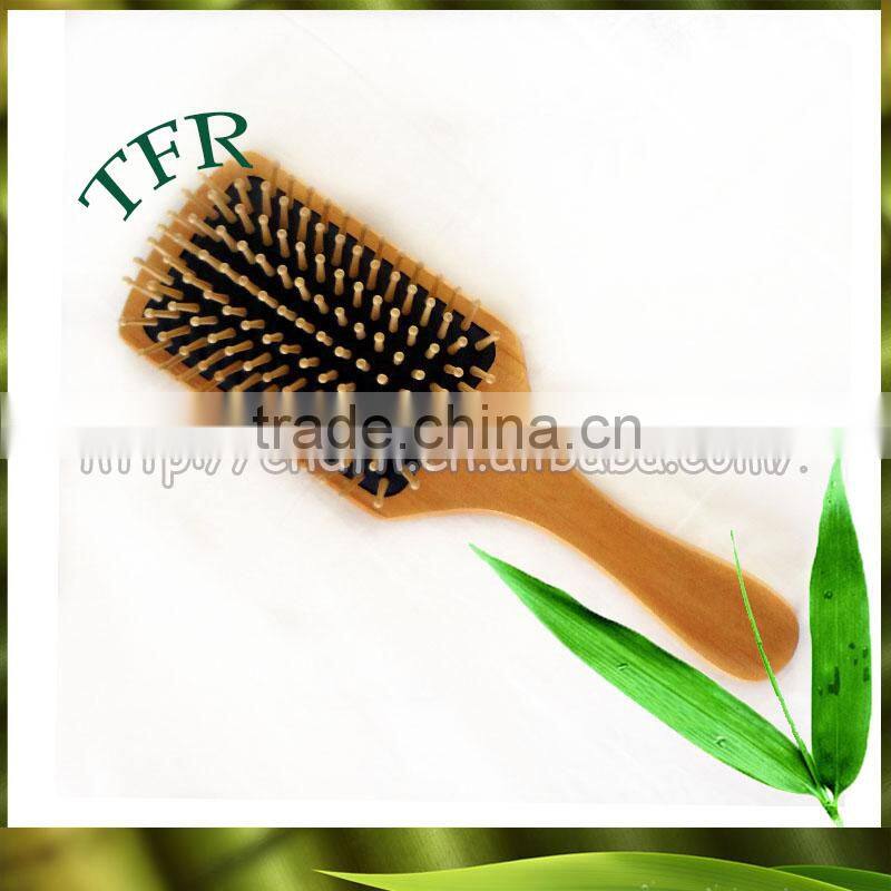 eco friendly bamboo or wooden material massage hairbrush and mini comb