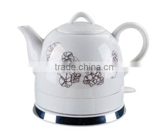 New design ceramic electric kettle 1.0L with beautiful flower pattern