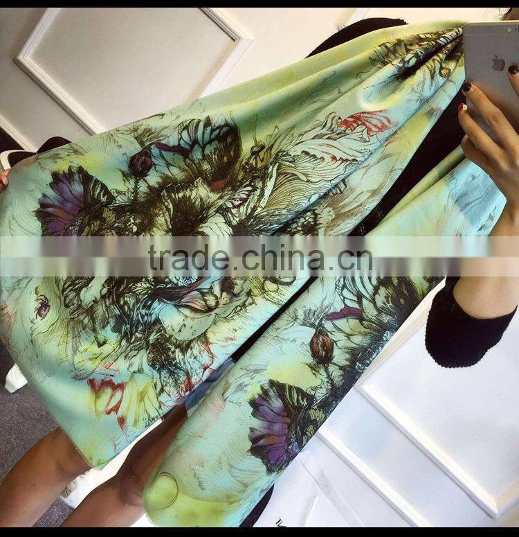 Graceful big flower design lady pashmina scarf/shawls