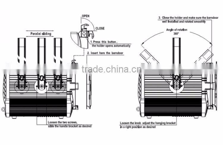 400Watt 3200K 5600K Ra 95 Electronical Zoom DMX Dimmer Sound Active Barn Door 400W COB LED Fresnel Studio TV Film SpotLight