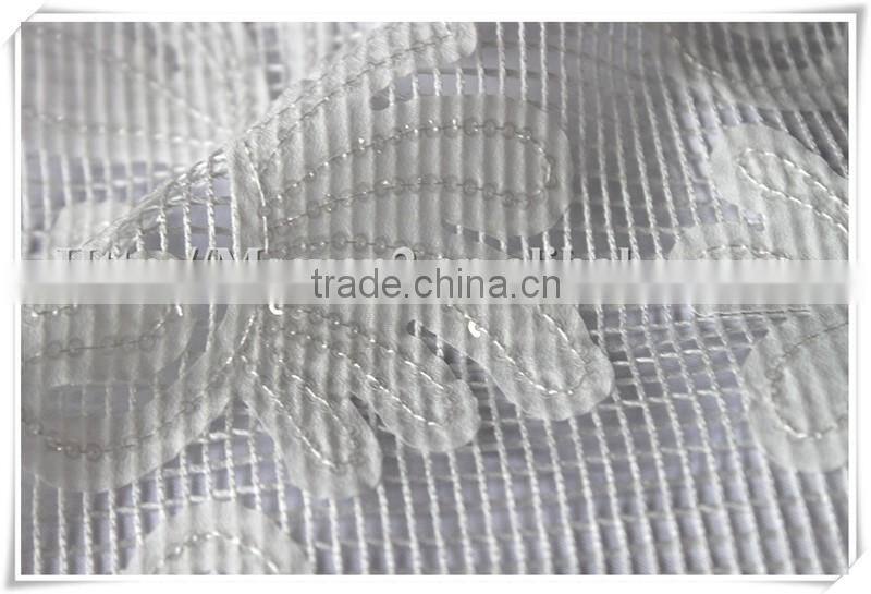 Hot sales 100 white polyester lace fabric solid for fashion ladies' wear