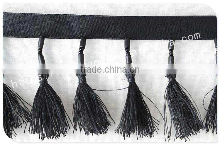Nice design 8cm width handmade beaded fringe bag accessories