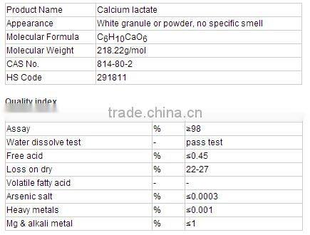 Calcium Lactate Food Grade,Nutrition Calcium Enhancer