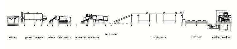Automatic popcorn food line with many flavors and lovely shapes
