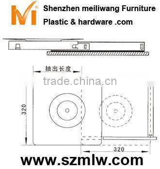 two parts television revolve sliding base plate fitting
