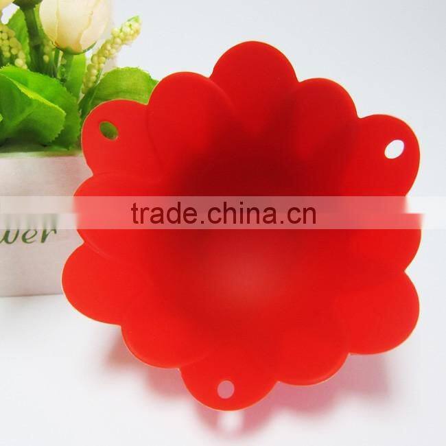 Cheaper flower Silicone egg poacher mold