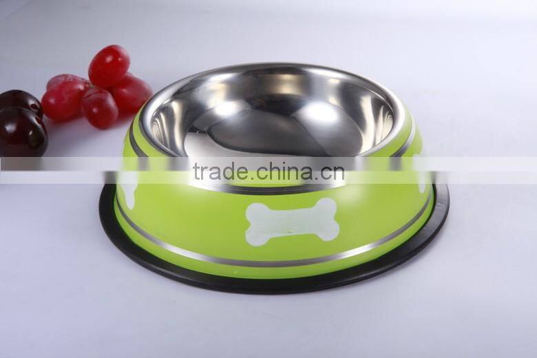 2016 New fashionable Steel stainless dog/cat bowl healthy pet bowl, colored bowl
