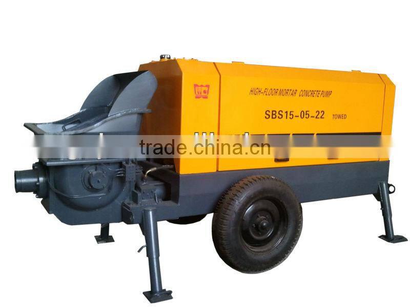 20m3/h mobile concrete pump for pumping concrete mortar to 20 floors