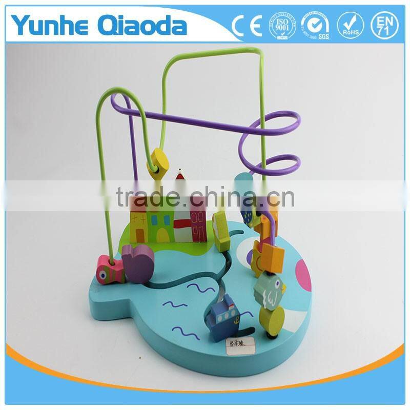 Early Learning wooden play toys the mouse beads maze