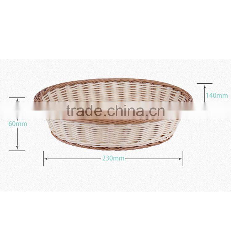 Wholesale food basket tray handmade eco-friendly PE rattan felt basket