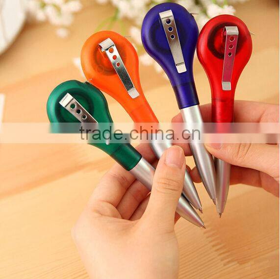 Multi-functional tapeline ball pen with metal clip