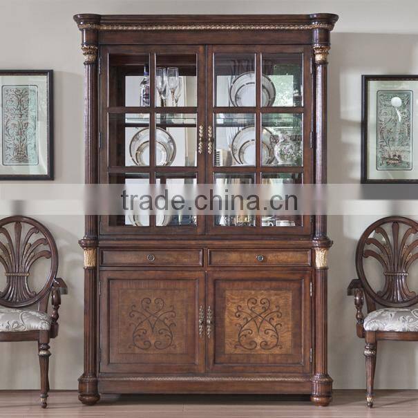 Antique Hand Carved Console Cabinet,Sideboard, Buffet, Bouquet Motif Dinning Room Furniture