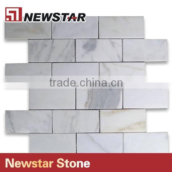 Newstar White Carrara Backsplash Marble Subway Tile Bthroom Mosaic