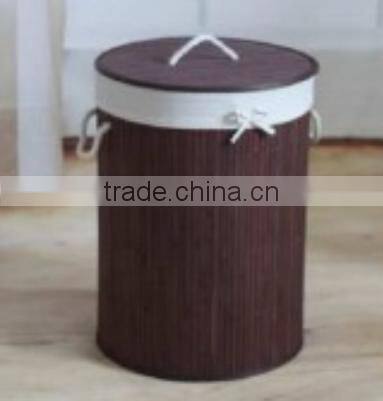 Store More Collapsible Bamboo Round Laundry Hamper