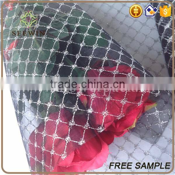 gliterring mesh organza flower packing roll