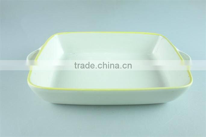 Stoneware ceramic baking dish / rectangular bakeware with handles