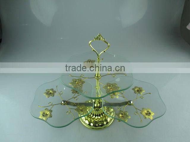 Metal & glass cake stand for weeding/party/daily use