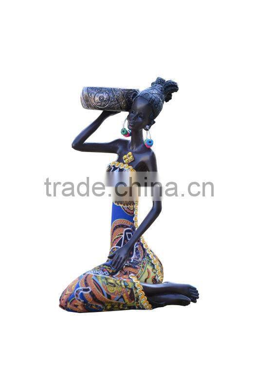 table decoration resin fabric african lady candle holder souvenir